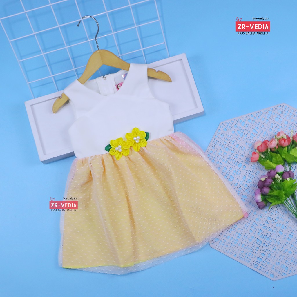 Gaun Suzy 3-18 Bulan PREMIUM - Baby fit Dress Baju anak perempuan BRANDED  Gaun Pesta Brukat