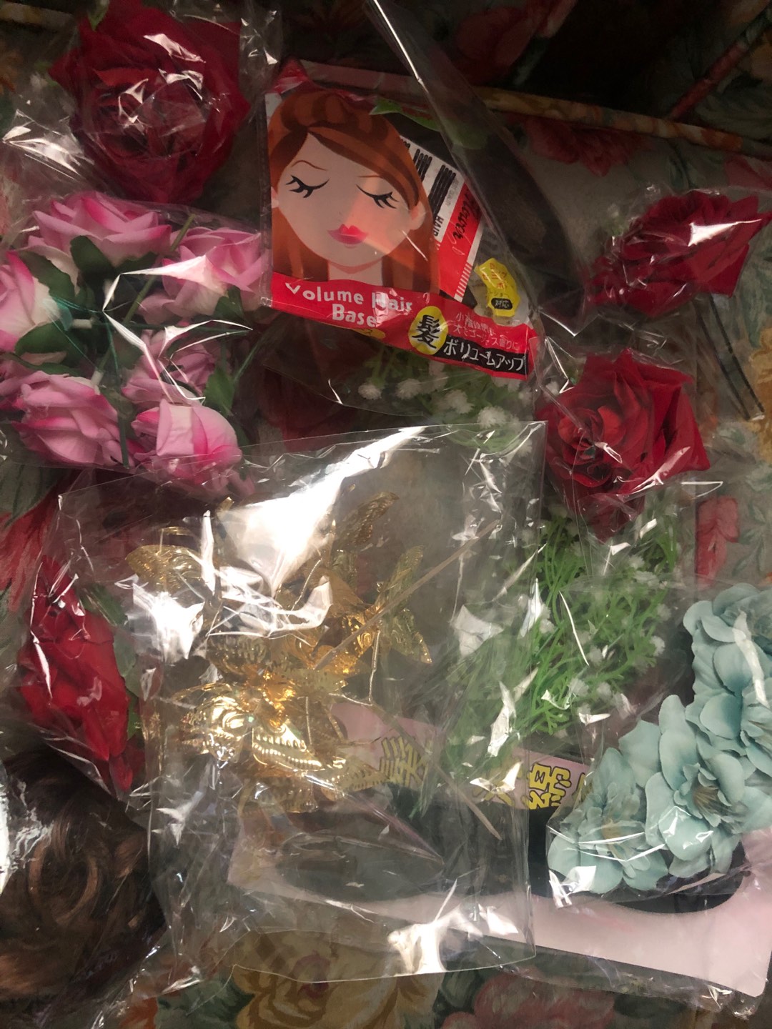 Cucuk Konde Mawar Mekar / Cucuk Pengantin Terlaris / Tusuk Bunga Mawar Bludru (diameter 10cm)