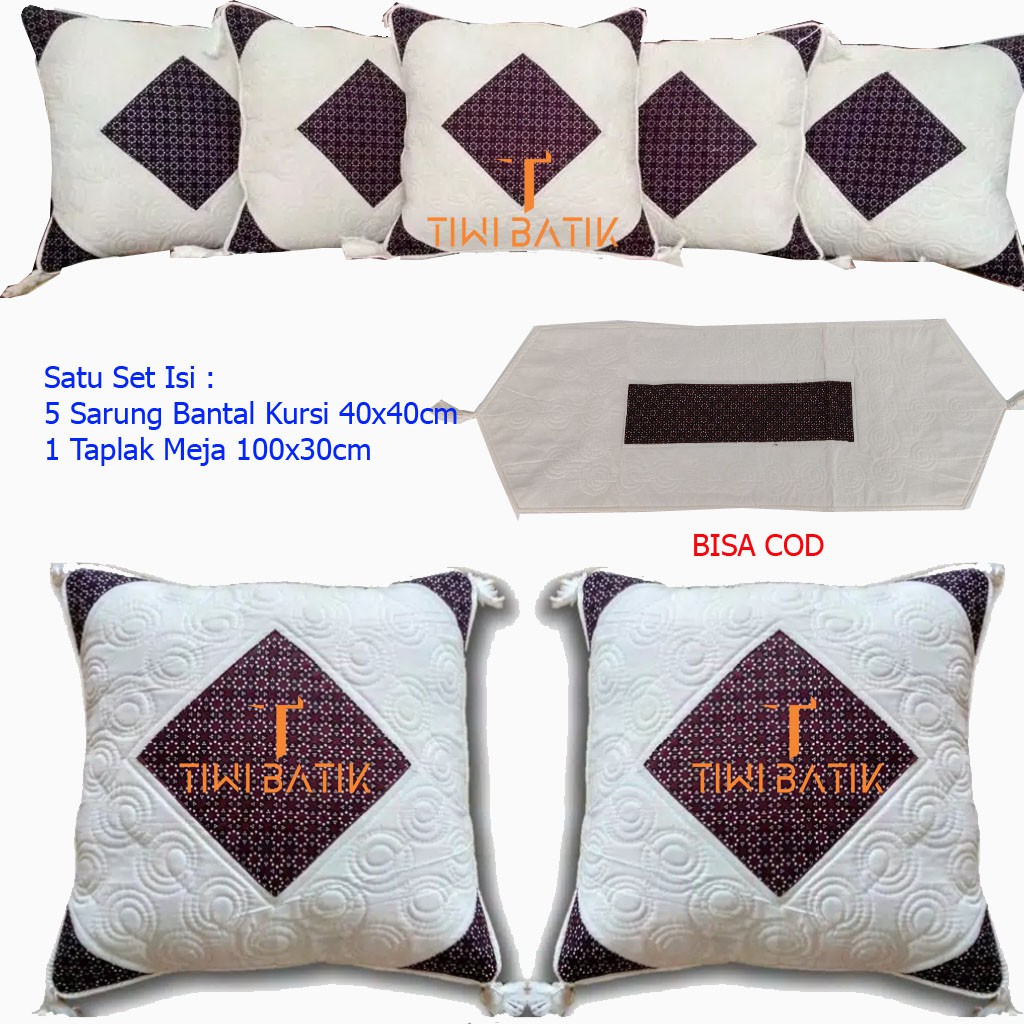 Sarung Bantal Kursi Sofa Batik Murah Set Taplak Meja Khas Jogja