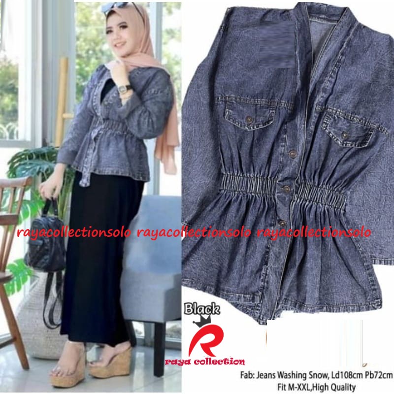 CERRY BLAZER WANITA TERMURAH / BLAZER JEANS WANITA / JAKET JEANS WANITA