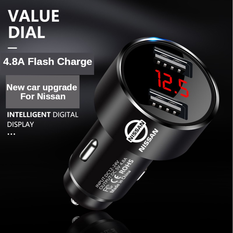 Charger Mobil MINI USB 4.8A Fast Charging Untuk NISSAN MINI c27 / Kicksqai / Note / NV200 / Serena c27 / X / Lph / Trail / Kyil Sys