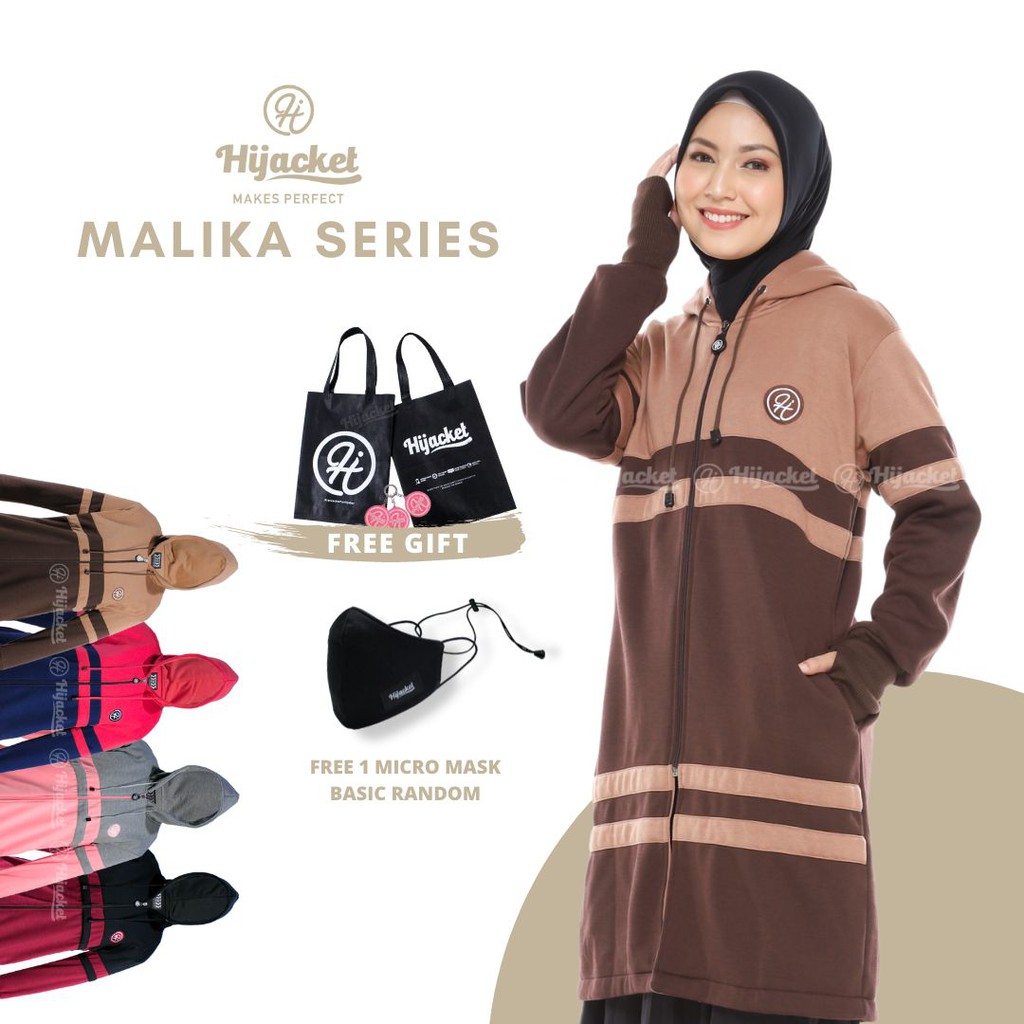 Hijacket Malika Series Origilal Jaket Hijabers Bahan Premium Fleece yang 