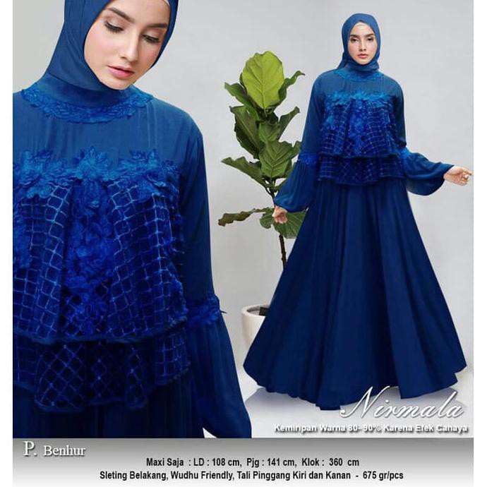 Baju Busana Muslim Wanita Gamis Syari Pesta Nirmala Ceruti Terbaru