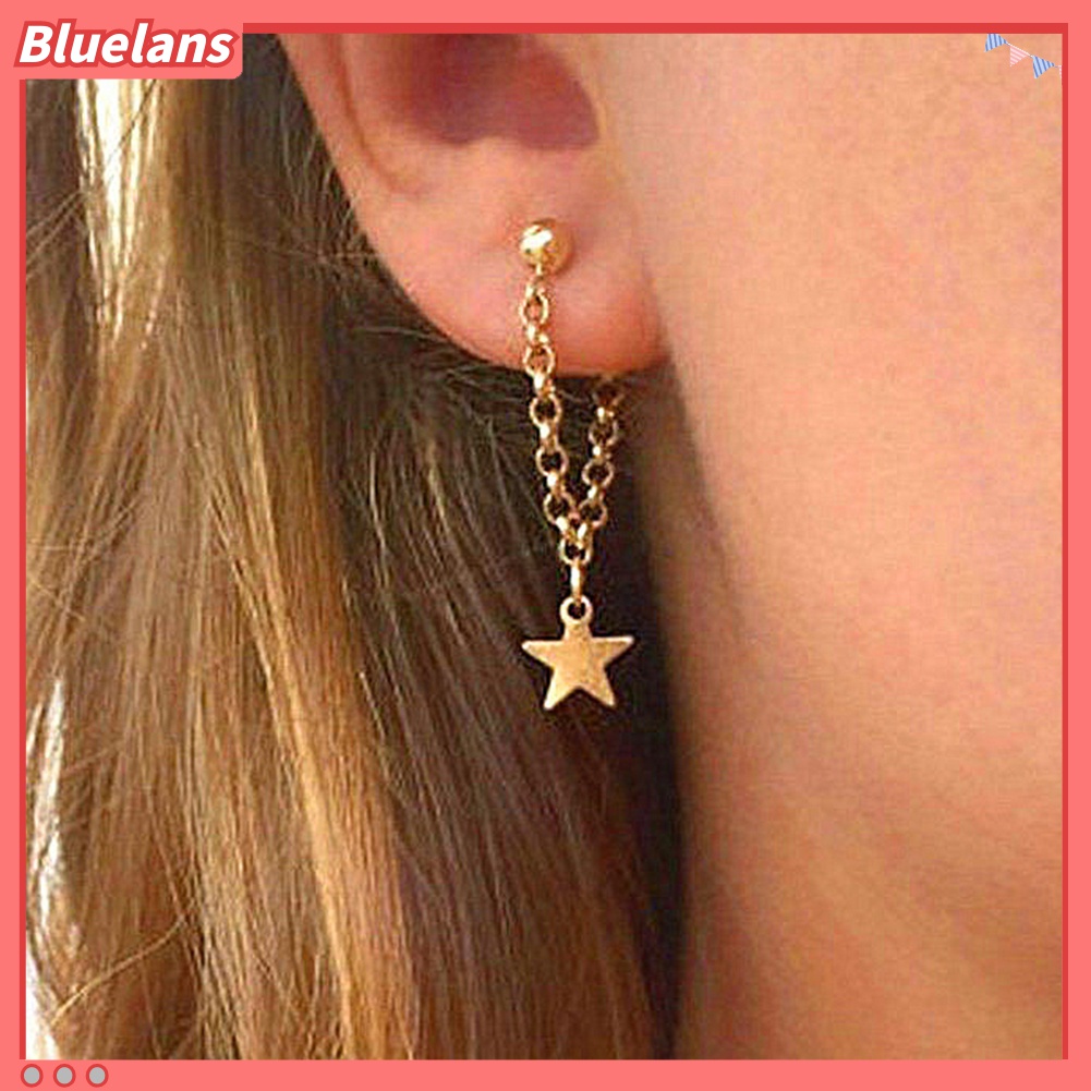 Anting Stud Rantai Rumbai Liontin Bintang Untuk Wanita