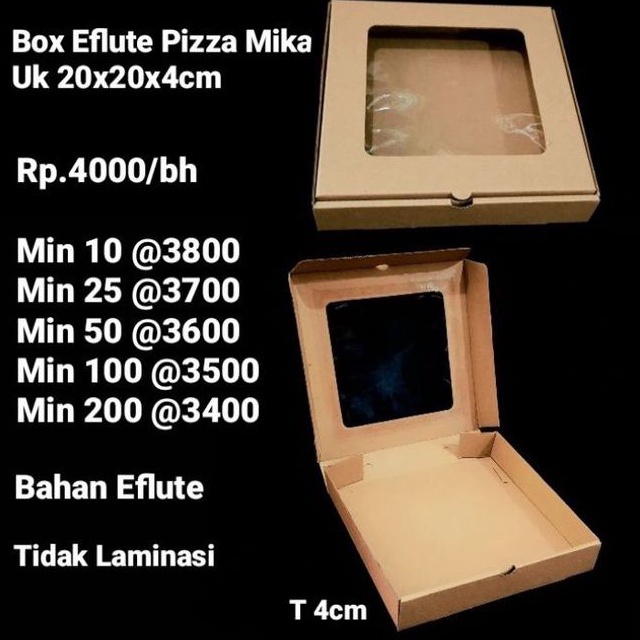 

Box Eflute Pizza Mika 20x20x4cm