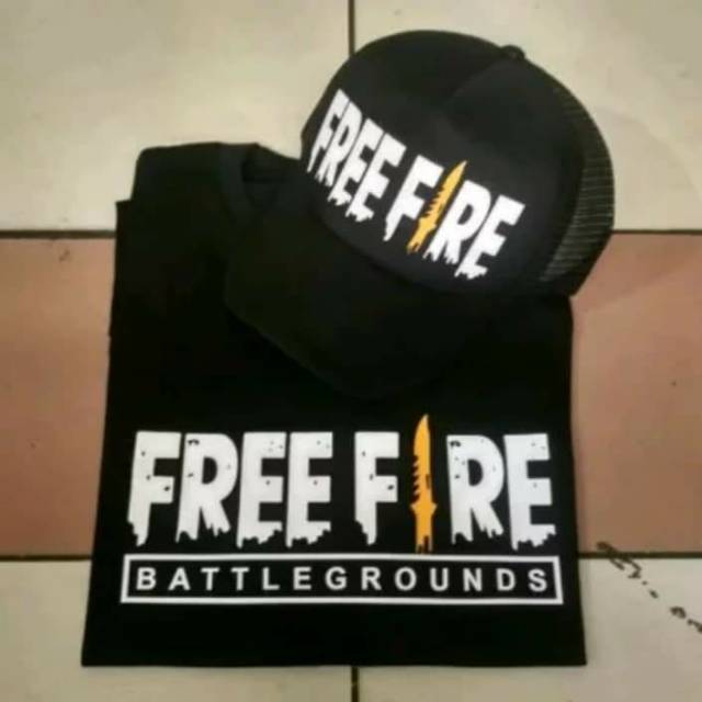 Promo baju kaos free fire plus bonus topi