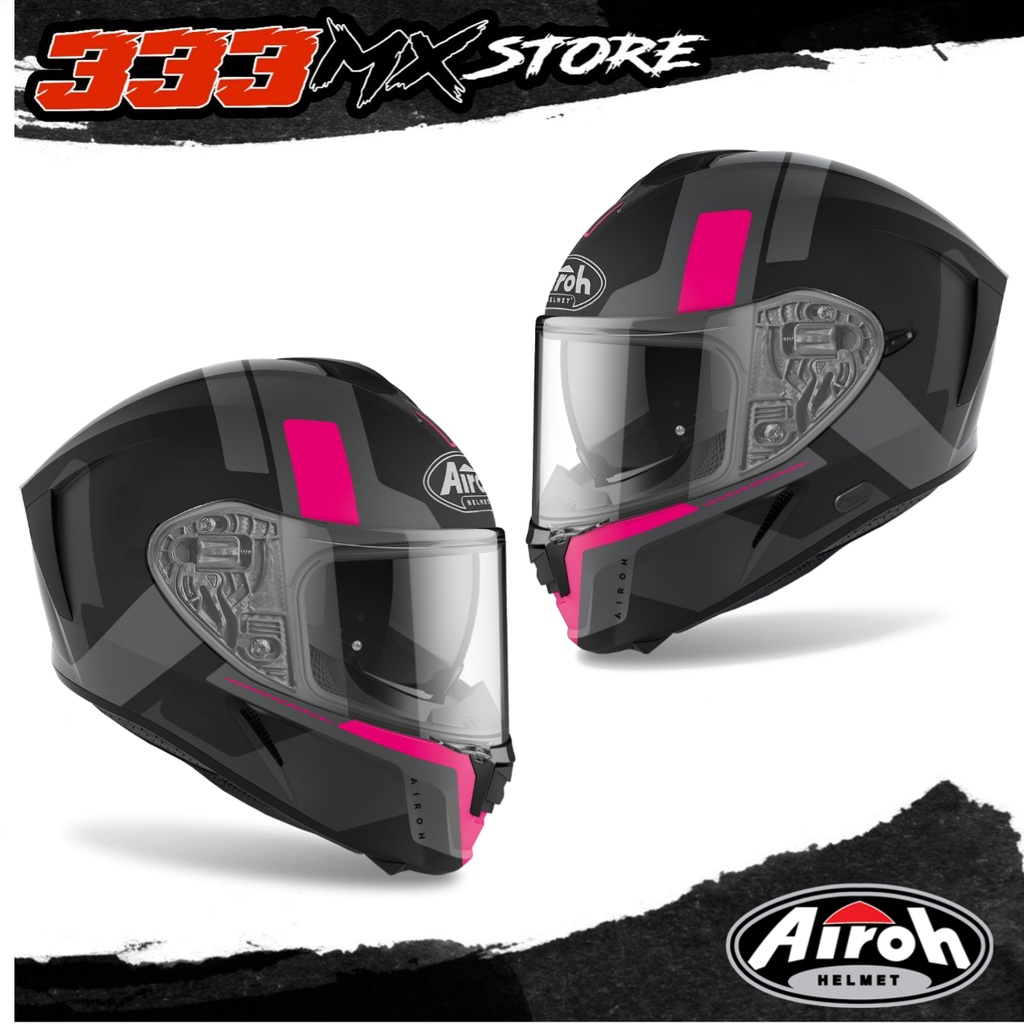AIROH SPARK 2022 BLACK PINK MATT HELM MOTOR AIROH SPARK PINK BLACK