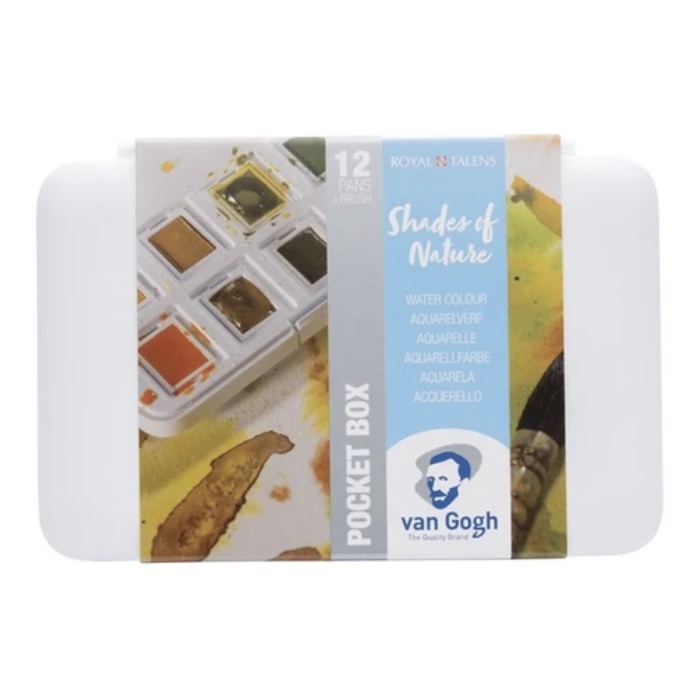 

Van Gogh Watercolour pocket box shades of nature | 12 half pans