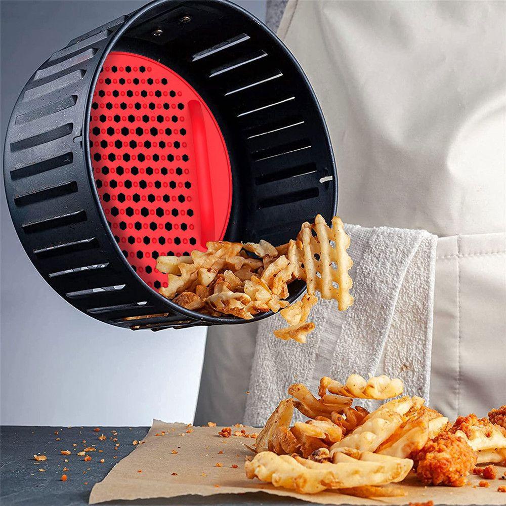 Preva Air Fryer Liner Mat Reusable Roti Fried Chicken Non Stick Oven Pizza Plate AirFryer Aksesoris Heating Baking Pad