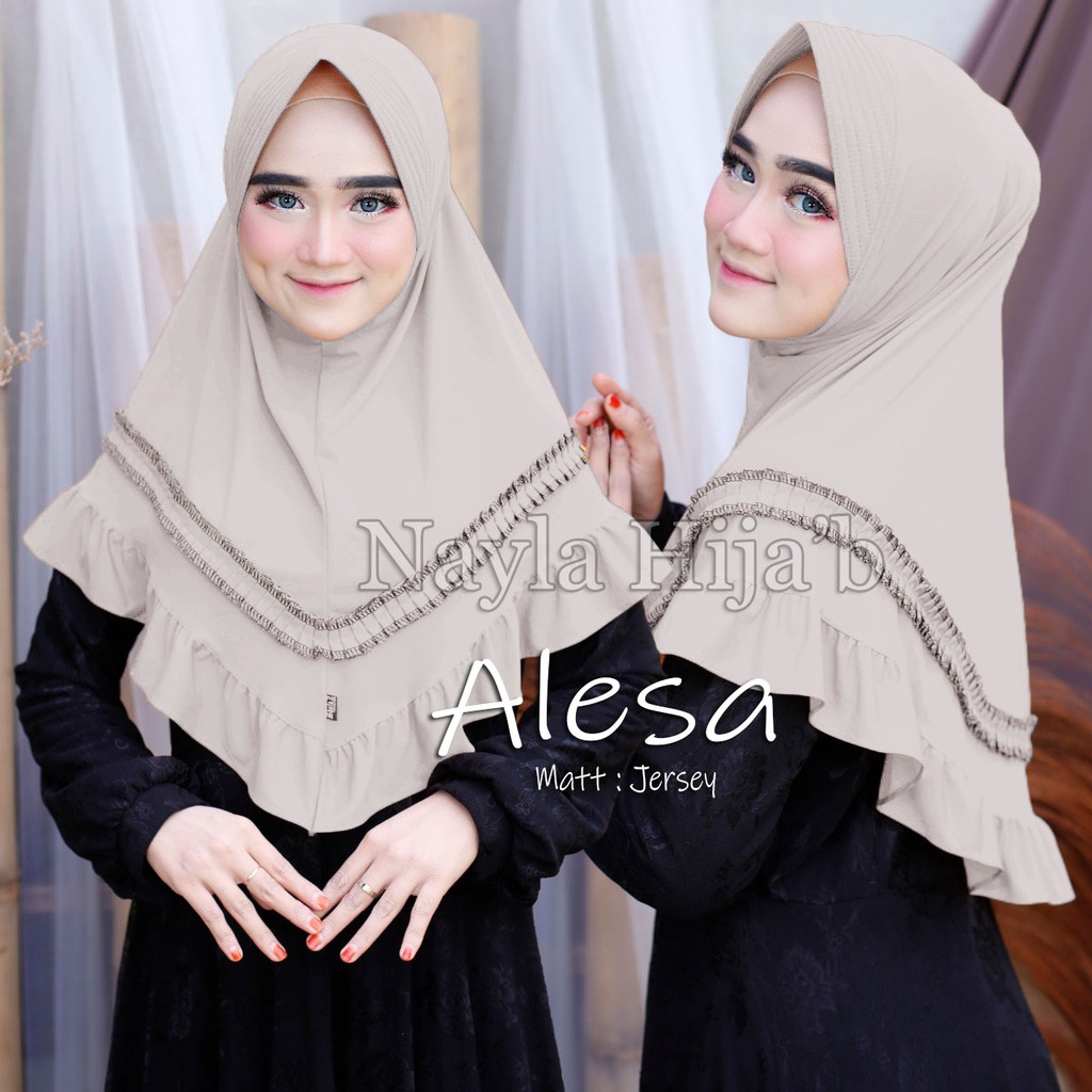 Jilbab Instan terbaru Hijab Bergo Alesa Kerudung Jersey Premium termurah dan terlaris Nayla Hijab-5
