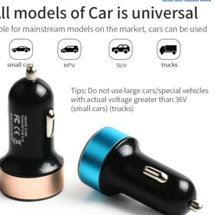 [82] charger hp mobil 2 port dan voltmeter WET-39