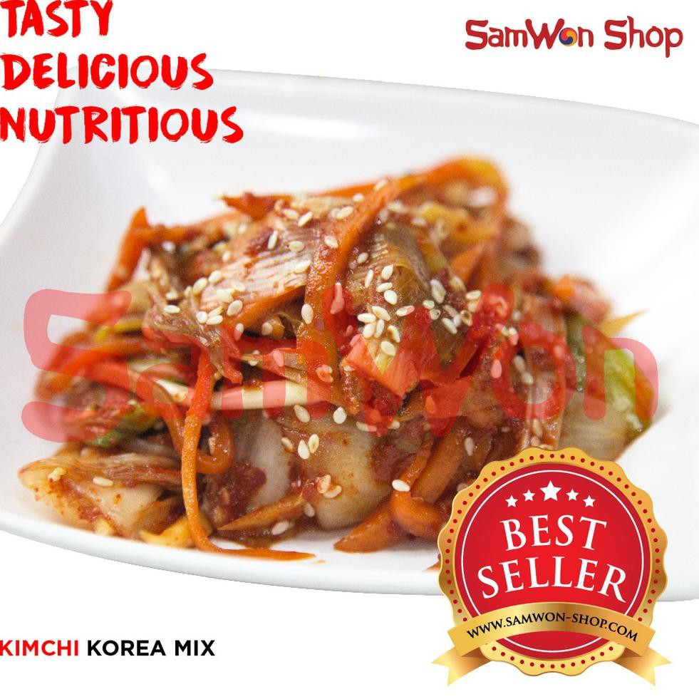 

[M4s!h R3e4dy] KIMCHI MIX SAWI LOBAK WORTEL FRESH SAMWON 500 GRAM MAKANAN KOREA ENAK LEZAT BERGIZI,,
