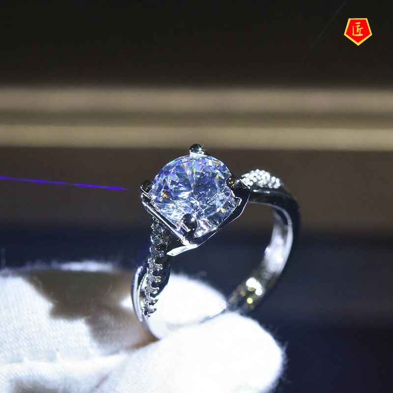 [Ready Stock]Simple Graceful 2 Karat Moissanite Women's Ring