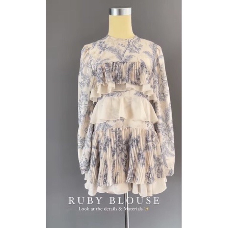 ruby blouse wearing klamby