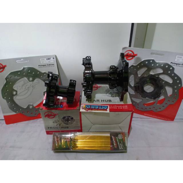 TROMOL CRF 150L HOLE 36 32 PLUS JARI JARI DAN PIRINGAN CAKRAM SET DEPAN BELAKANG