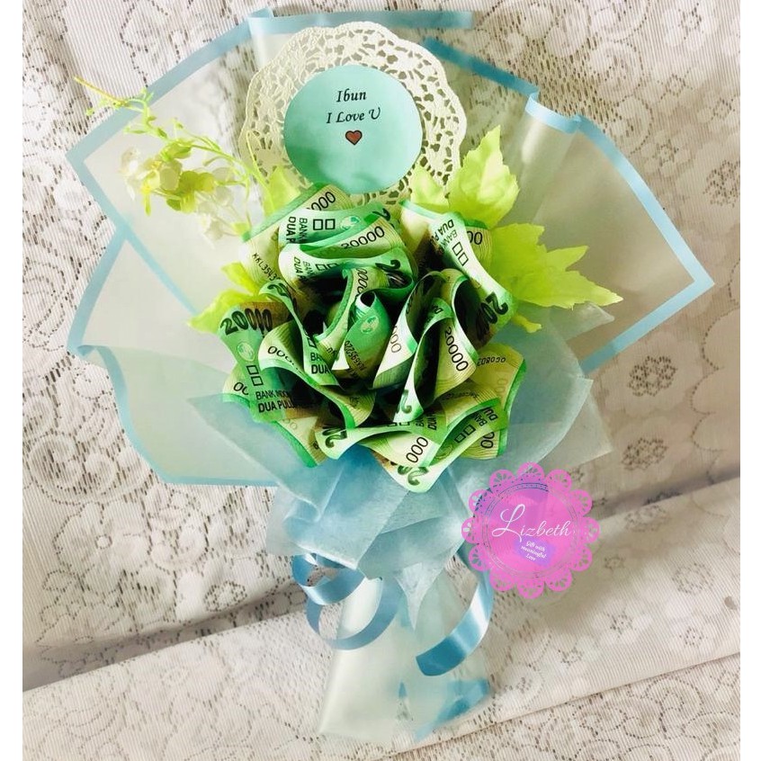 [BerBonus]MONEY FLOWER BOUQUET / BUKET BUNGA UANG - 200K 10's