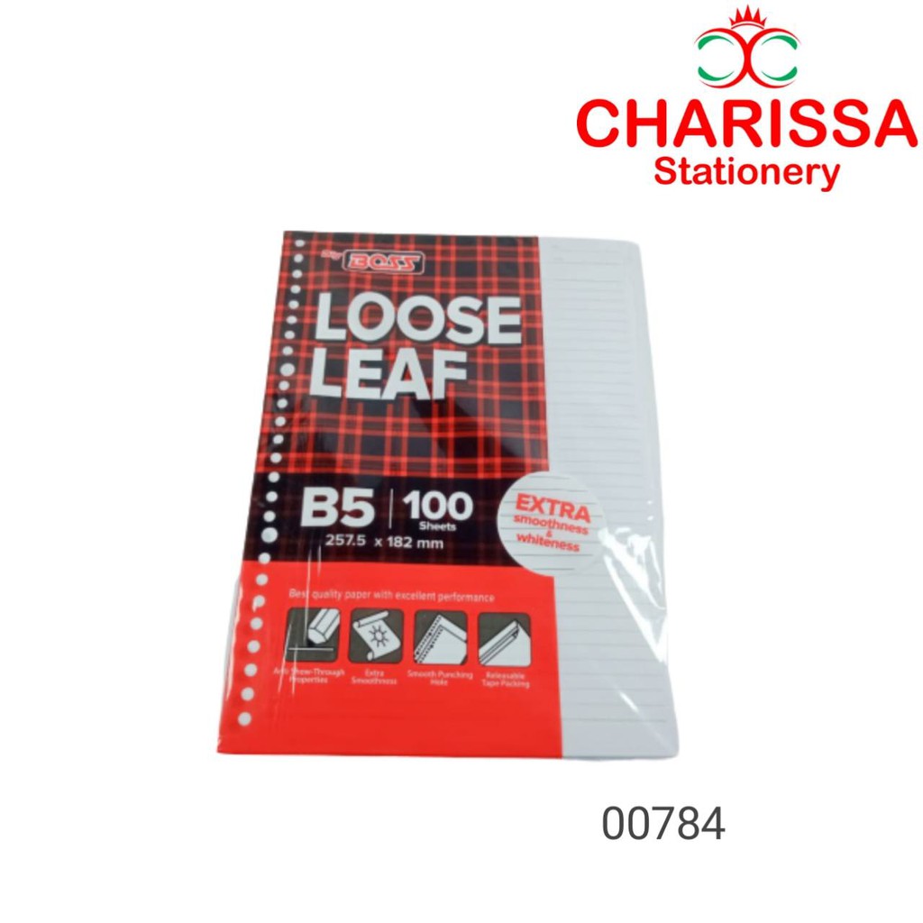 

Loose Leaf Big Boss Bergaris B5 100 Shet - 00784
