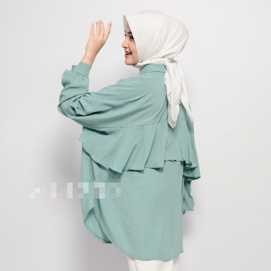 Kemeja Rayon Oversize Wanita Kemeja Rayon Polos Kemeja Rayon Jumbo Premium Seruni Layer