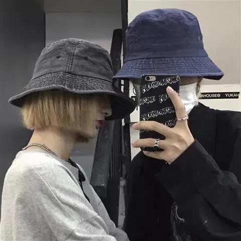 Bucket Hat Unisex Fashion Outdoor Katun Retro Korea Koboi Topi Ember untuk Wanita Kasual Pasangan Visor Hat