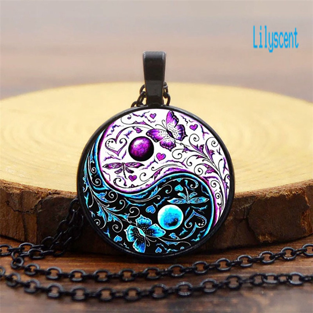 Kalung Liontin Tai Chi Motif Kupu-Kupu Gaya China Untuk Unisex