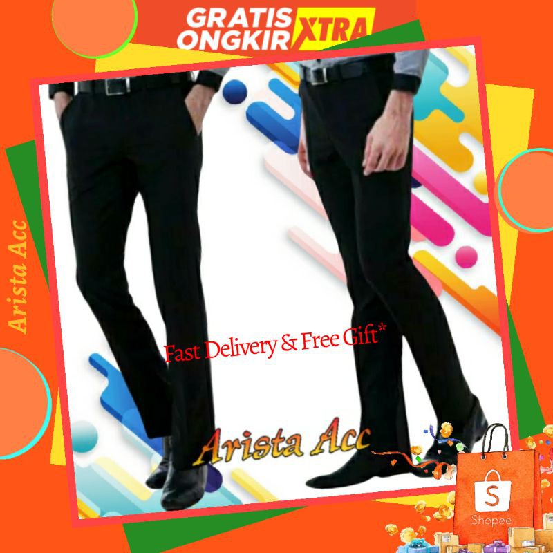 Celana Panjang Pria Formal Executive Kerja Slimfit Reguler Size 27-38