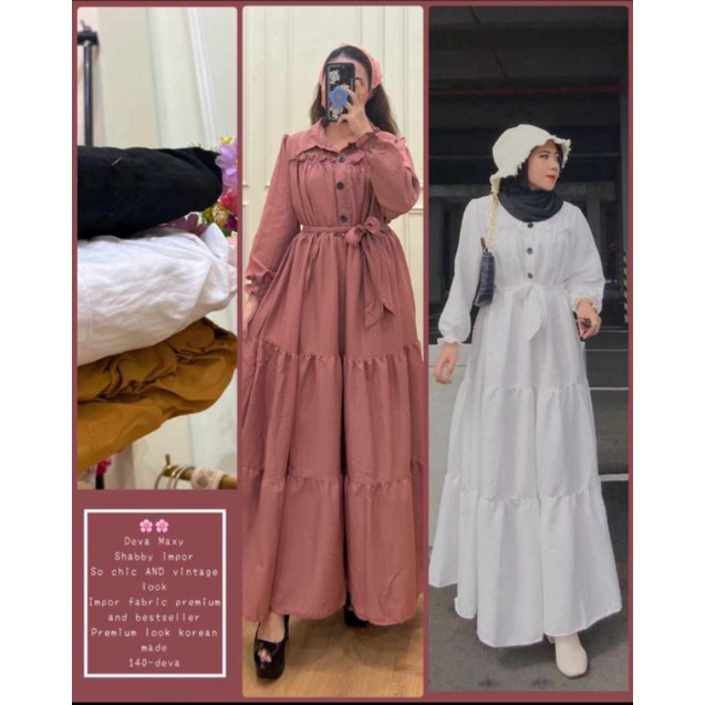 Gamis Dress Polos Bahan Katun Zara ORI by Yuna Fashion