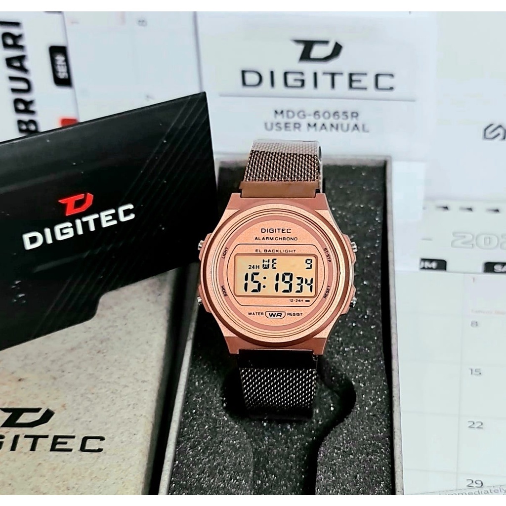 Jam Tangan Digitec MDG-6065 Original rantai pasir stainless jam tangan wanita Digitec 6065