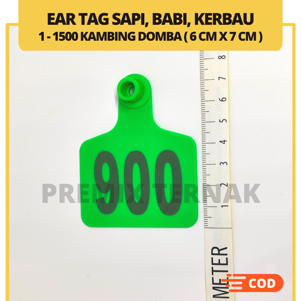 Ear Tag Large 6x7cm | Sapi, Kambing, Domba, Babi | Penanda Telinga Ternak ukuran Besar | Ear Tag Tebal | Ear Tag Import | Ear Tag Sapi