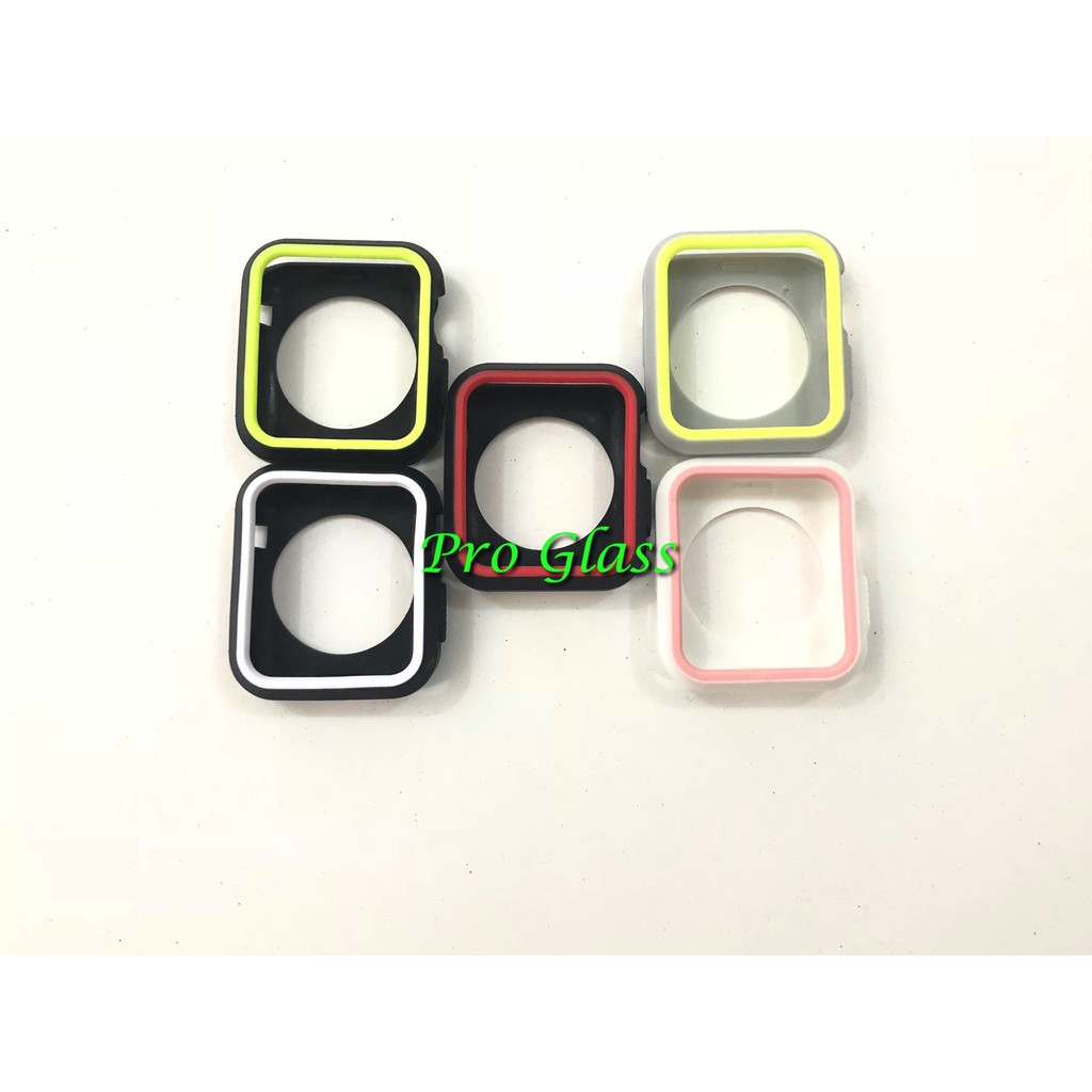 B202 Apple Watch 38mm 42mm Premium Rubber Silicone Case Bumper for Series 1/2/3/4/5/6/SE