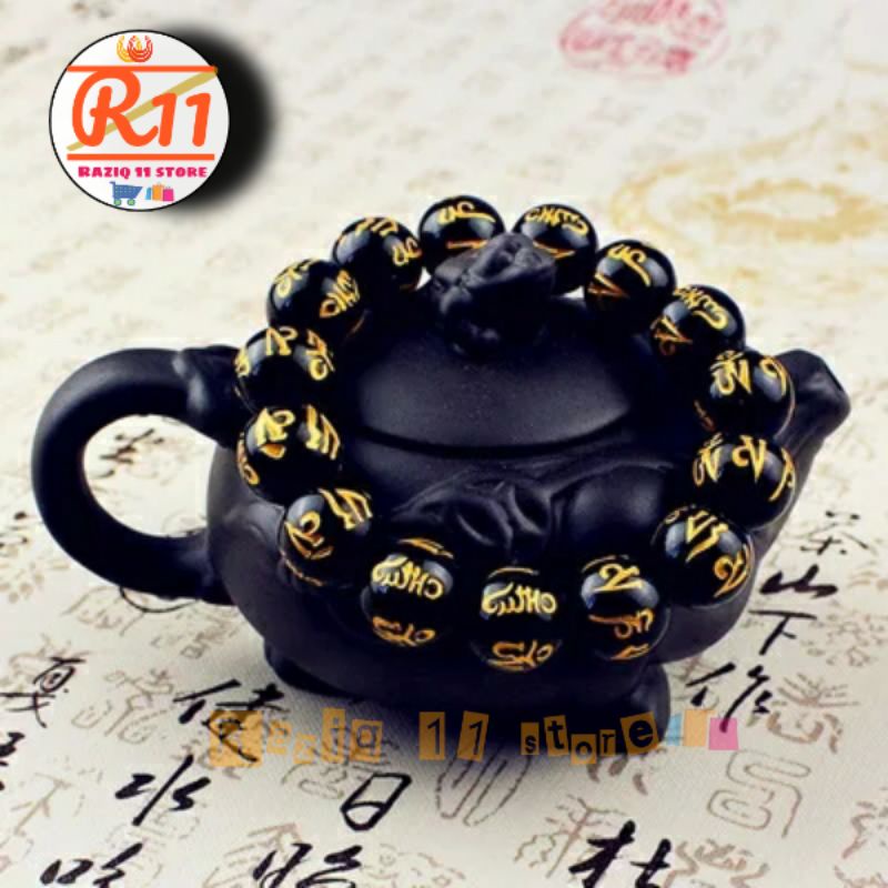 Gelang Batu Asli Mantra Budha Import Cina