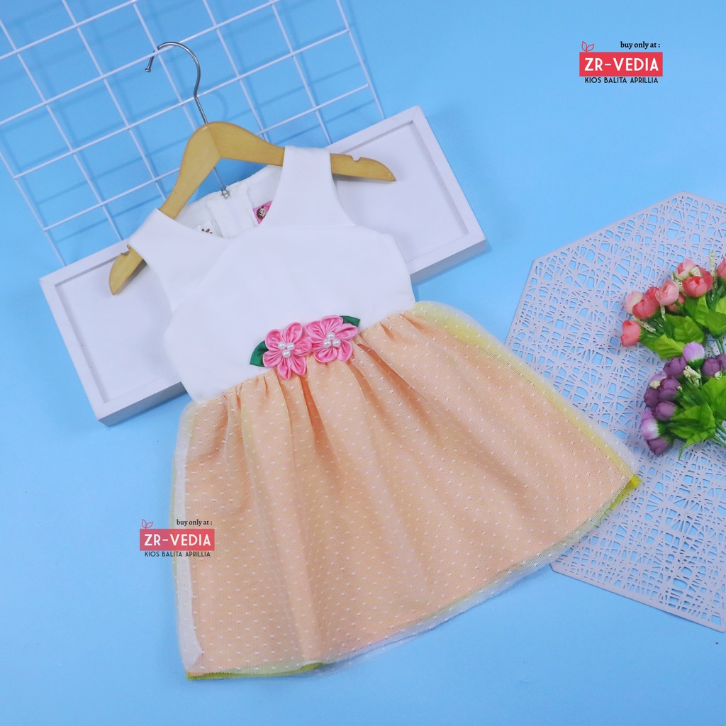 Gaun Suzy 3-18 Bulan PREMIUM - Baby fit Dress Baju anak perempuan BRANDED  Gaun Pesta Brukat