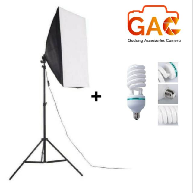 Paket lamp holder GODOX   TL-4 TL4 E27 4 SOCKET + 4 pcs LAMP 45watt + stand + softbox GODOX 60X60CM