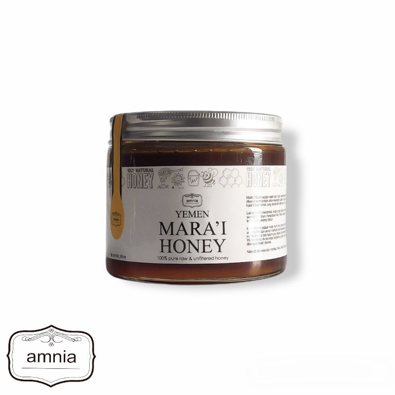 

madu yaman marai raw honey murni asli premium/yemeni pure raw honey kemasan jar kaca 450 gram