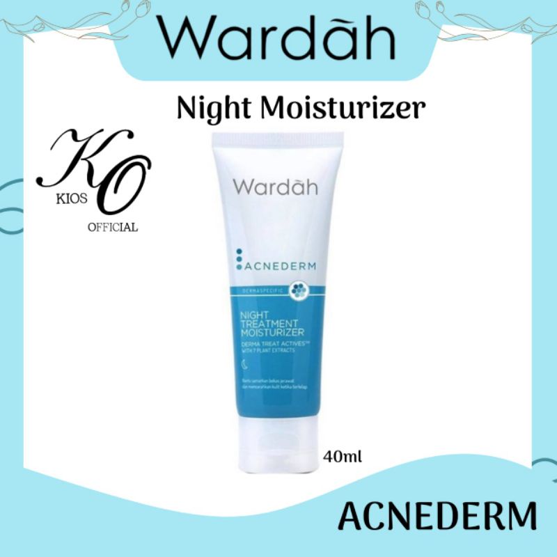 Wardah Acnederm Night Treatment Moisturizer 40ml | Pelembab Wajah Berjerawat