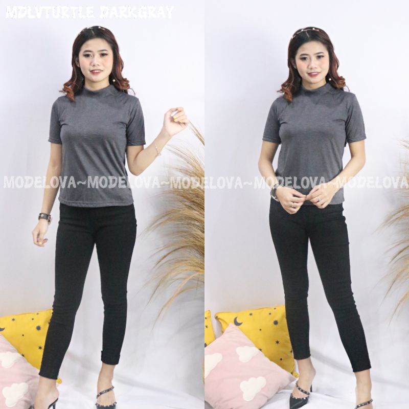 MDLV ~ TURTLE BASIC KAOS TURTLE NECK ATASAN KERAH TINGGI KAOS CEWEK ATASAN WANITA FASHION WANITA