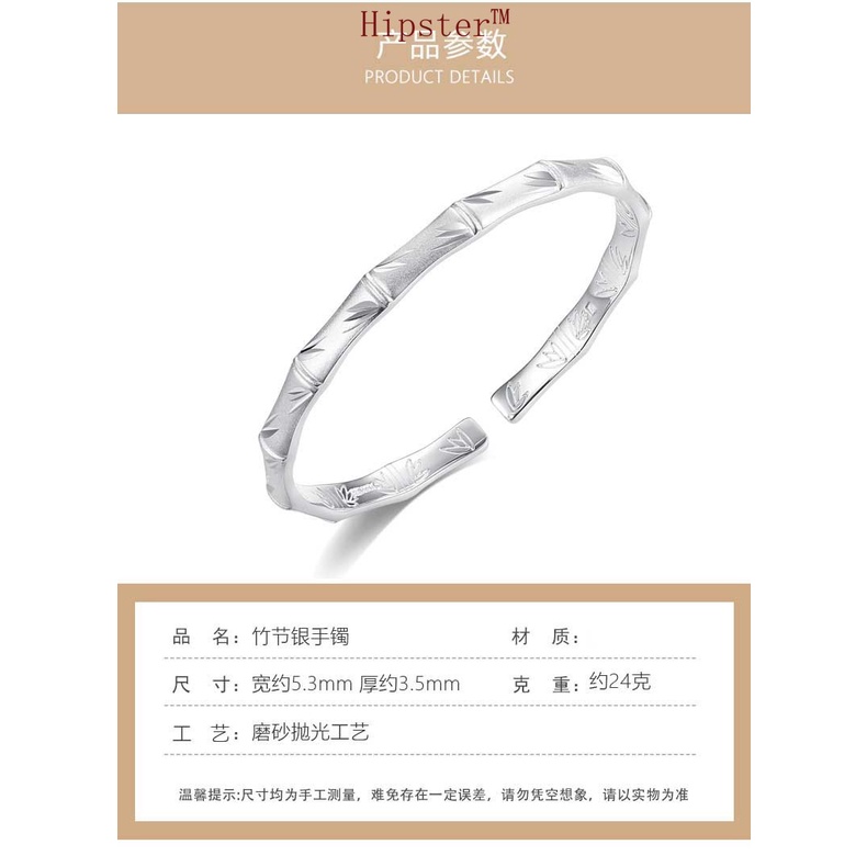 Popular Retro Classic Fashion Simple Bracelet Opening Silver Bracelet