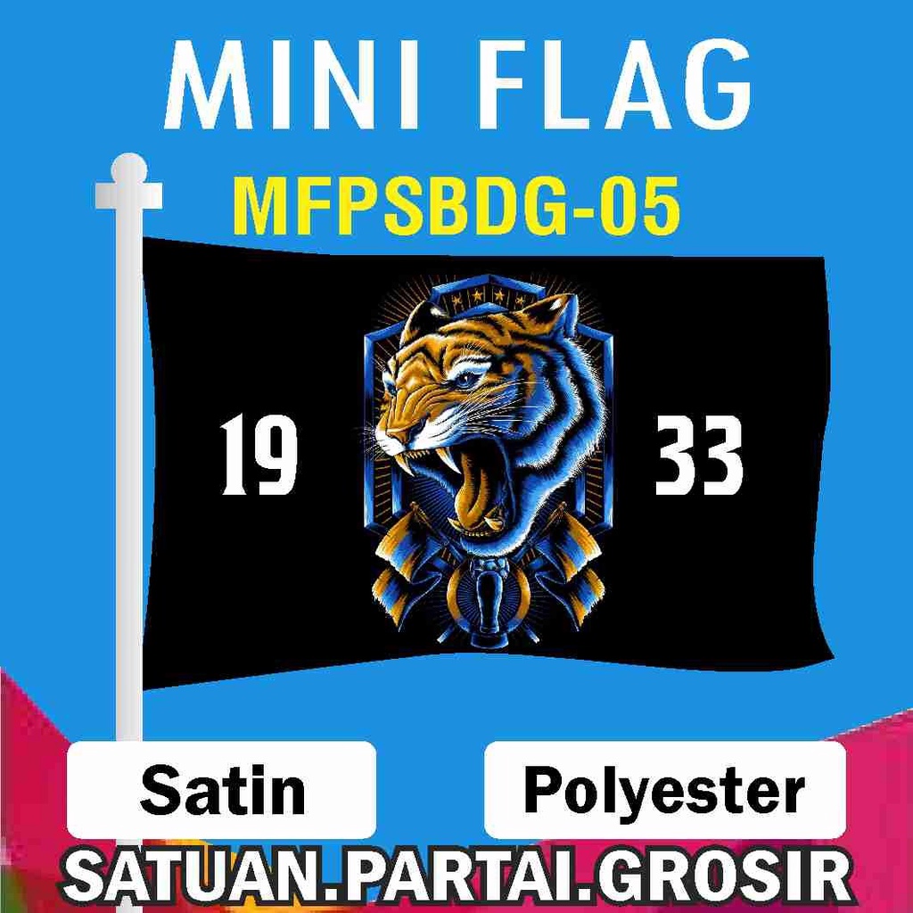 MINI FLAG MOTIF PERSIB / BENDERA MINI MOTIF PERSIB / BENDERA MINI CUSTOM PRINTING SATUAN PARTAI GROS