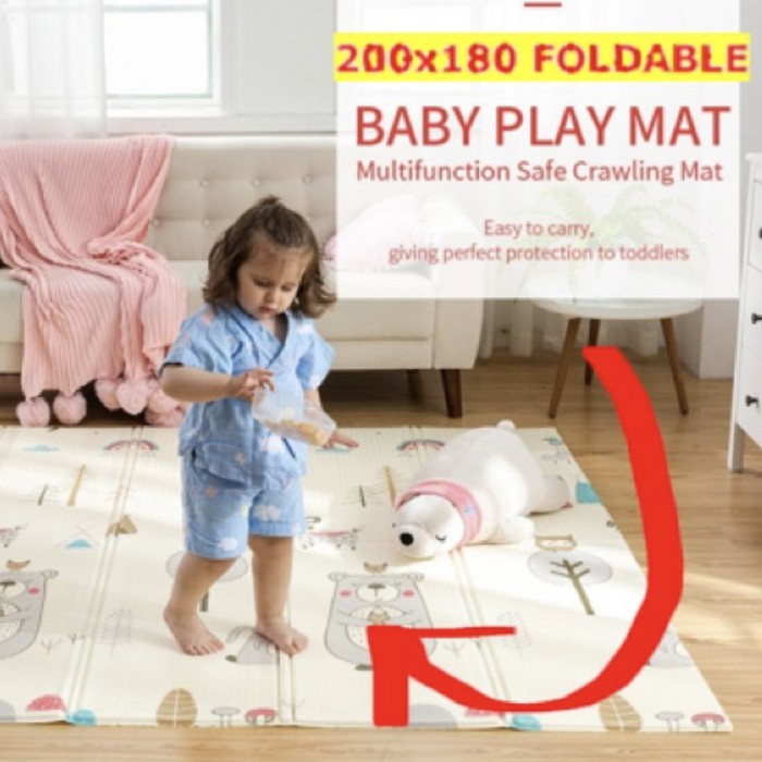 Baby Play Mat Playmat Matras Main Bayi Foam Lipat uk JUMBO 200 x 180 cm