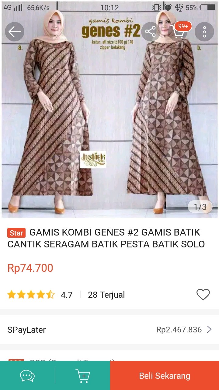 Gamis Kombi Genes #2 Gamis Batik Cantik Seragam Batik Pesta Batik Solo Batik Bagus Gamis Wanita