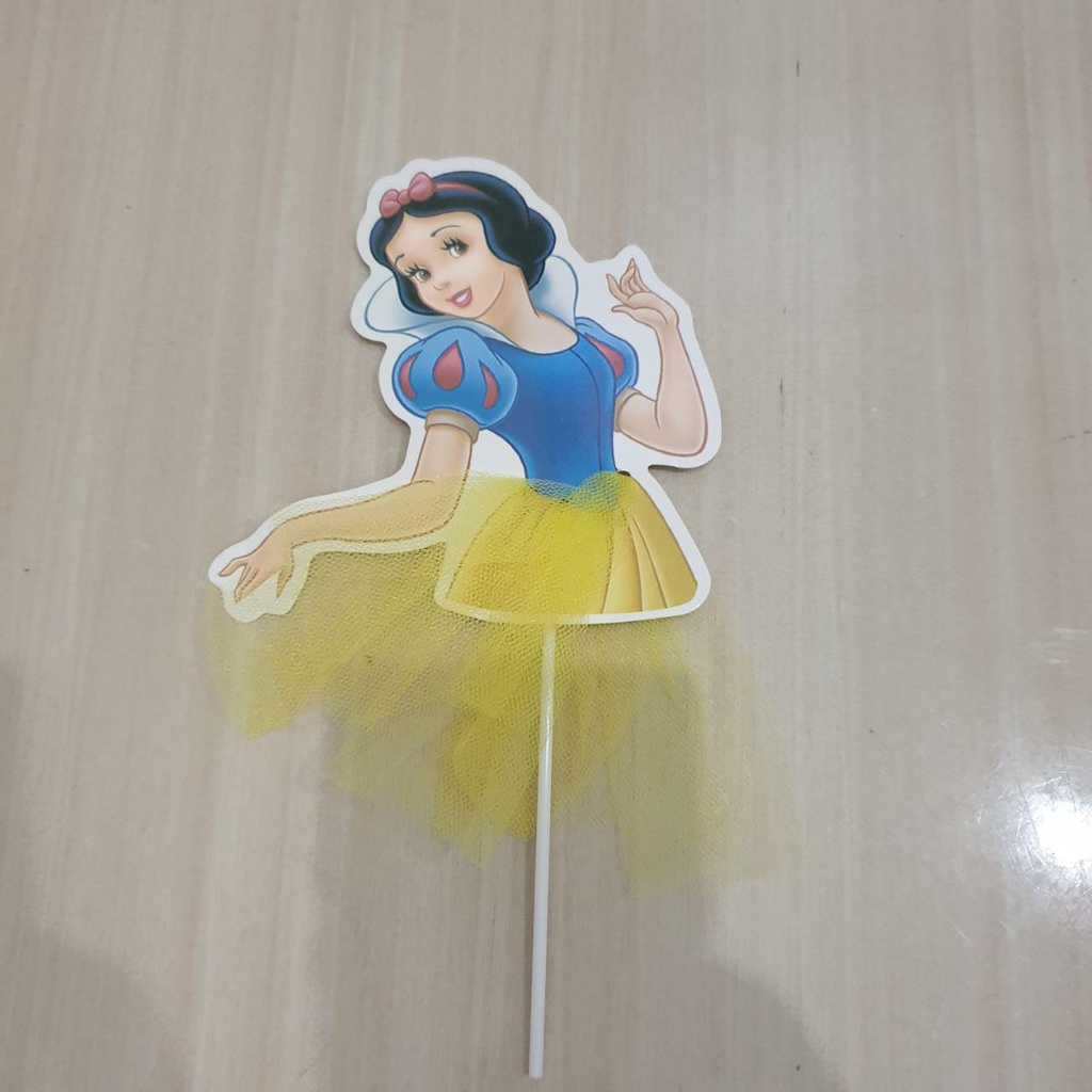 Toper Tusukan Topper Kue Birthday Ultah Snow White Elsa Cinderella