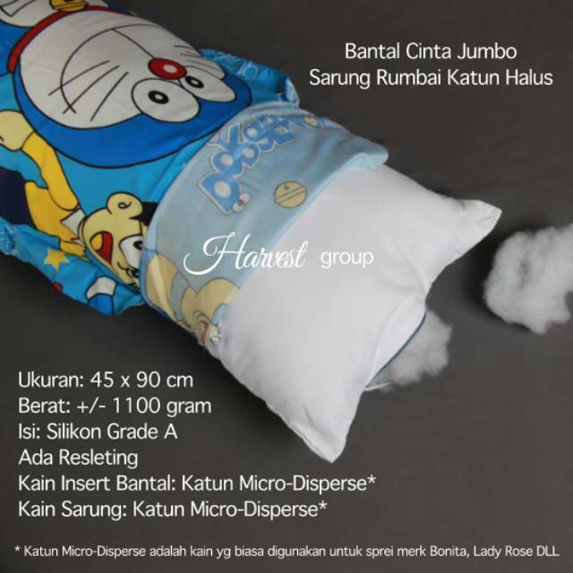BANTAL CINTA PREMIUM SILIKON HARVEST ORIGINAL + FREE SARUNG / BANTAL SEJOLI JUMBO HARVEST PILLOW