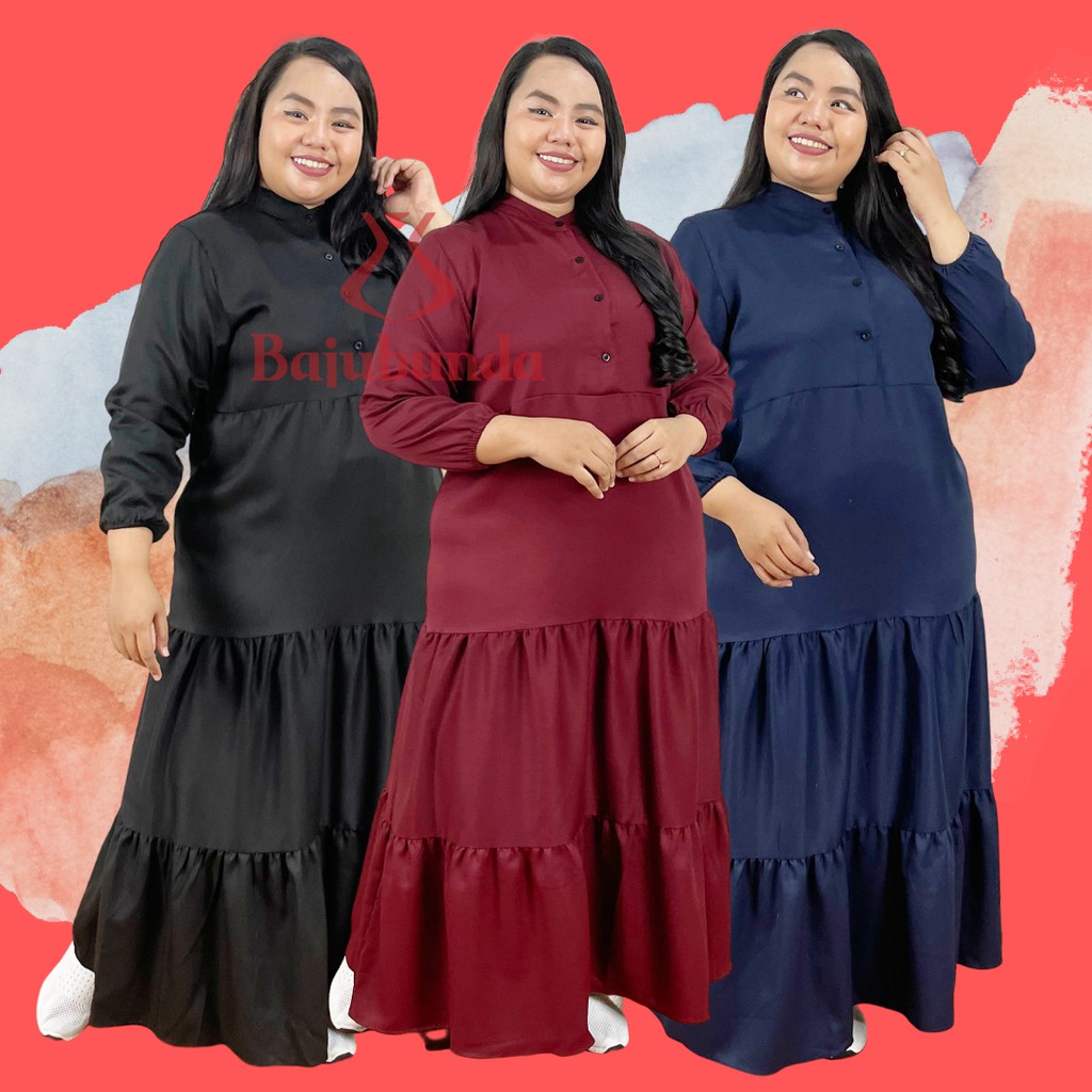 Gamis Jumbo LD 120 / Gamis Big Size Wanita / Bajubunda Plus Size Fashion