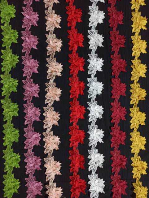 Renda bordir tempel meteran violet