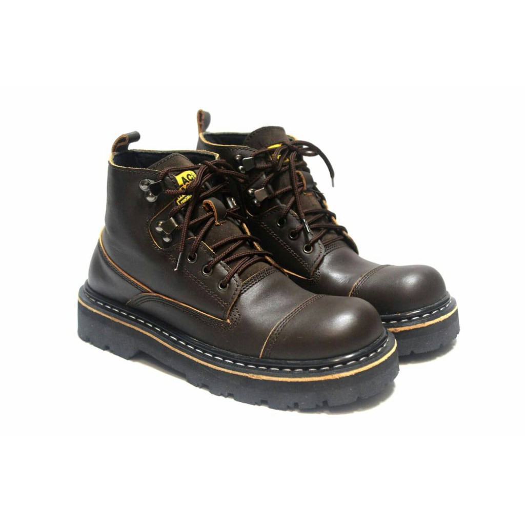 Sepatu Boots Black Master Original Pria Kulit Asli Hitam Coklat Tan Abu Safety Ujung Besi Tinggi Sep