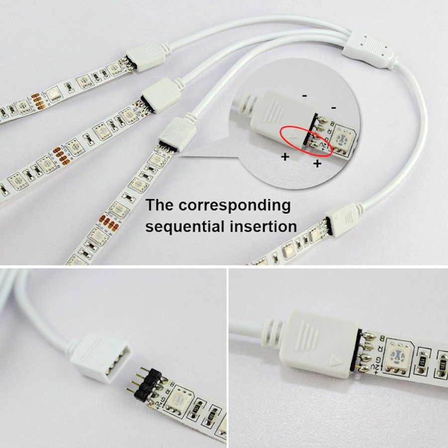 Kabel Sambungan LED Strip RGB 2835 5050 1 to 4 TRIPLEDI Cable Splitter 4 Pin Konektor