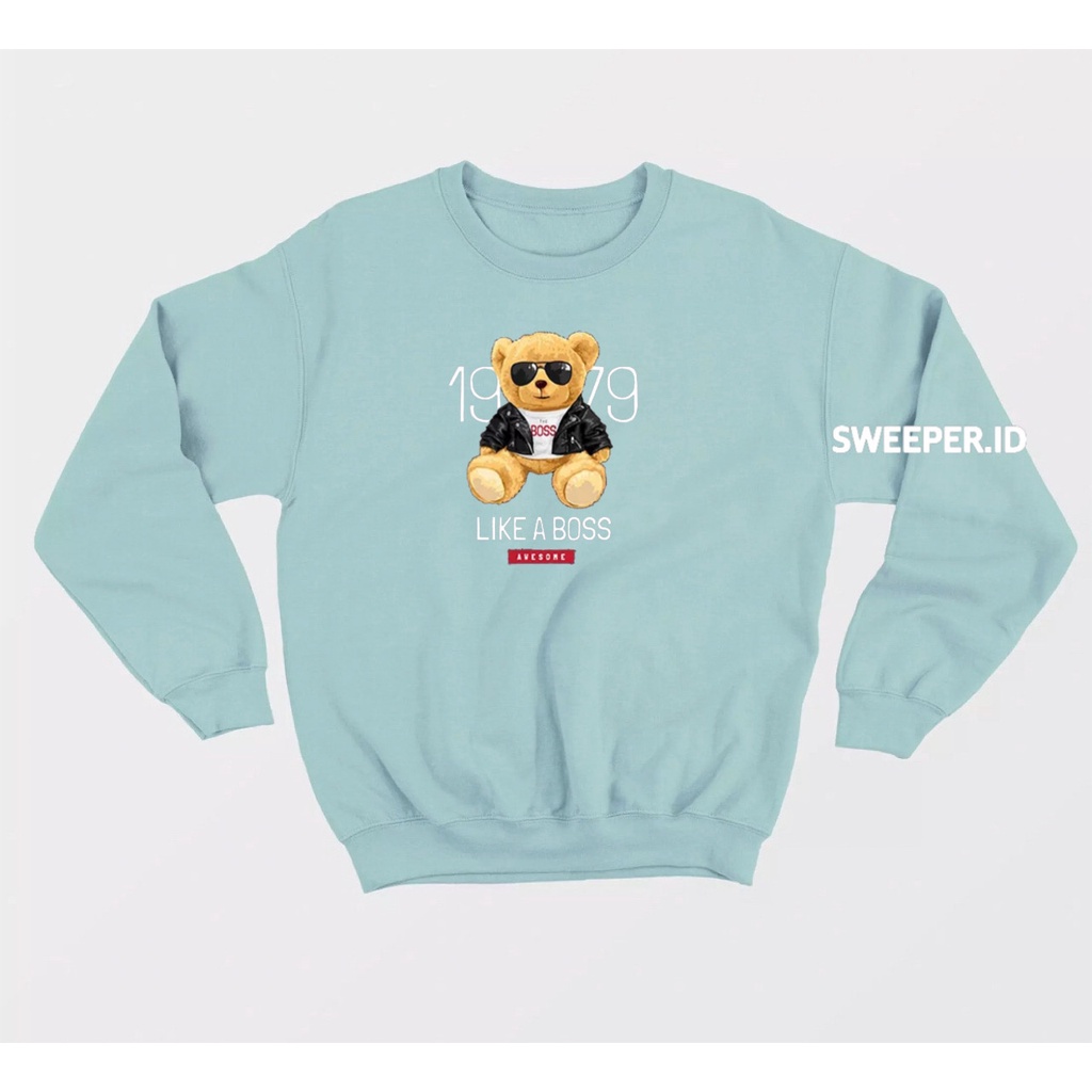 SWEATER CREWNECK TEDDYBEAR LIKE A BOS BAHAN FLEECE BAHAN FLEECE
