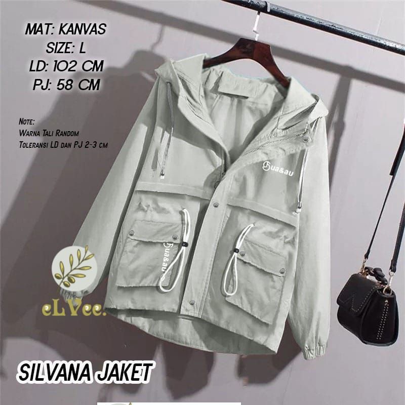 Silvana Jaket Perempuan Mat Kanvas Size L - Jaket Kekinian Wanita