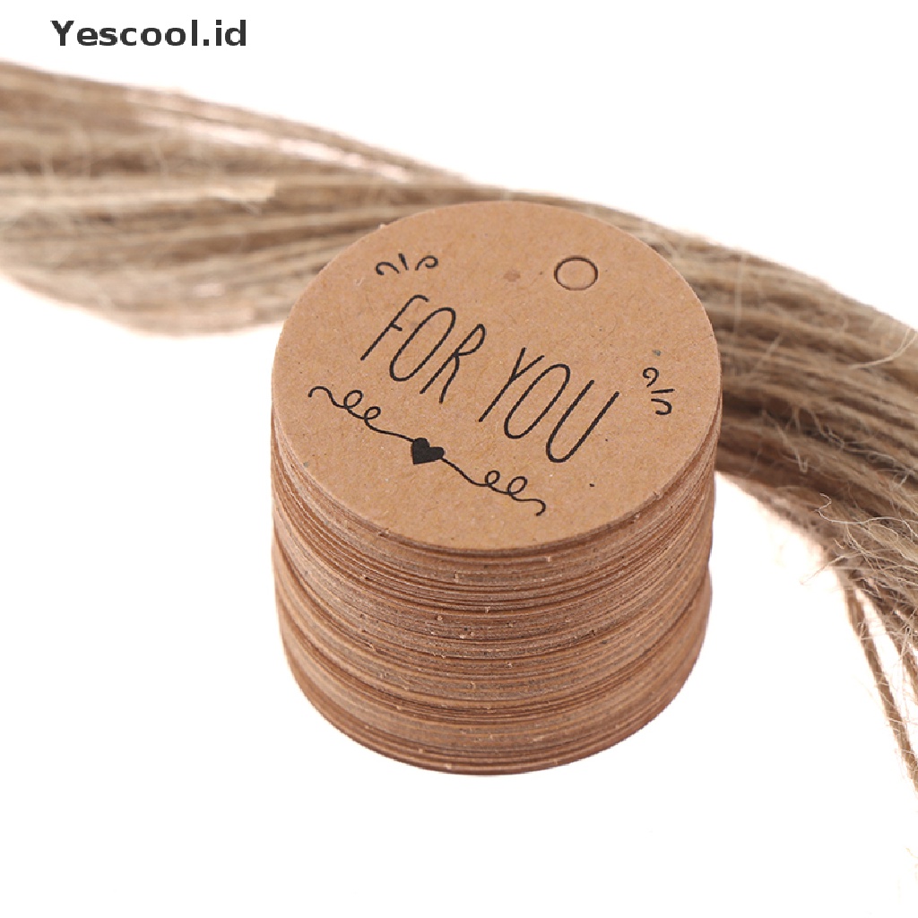 100pcs Labeltag Bahan Kertas Kraft Desain Tulisan For You Untuk Hadiah