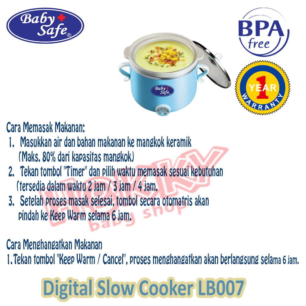 Baby Safe Slow Cooker Babysafe Food Maker MPASI