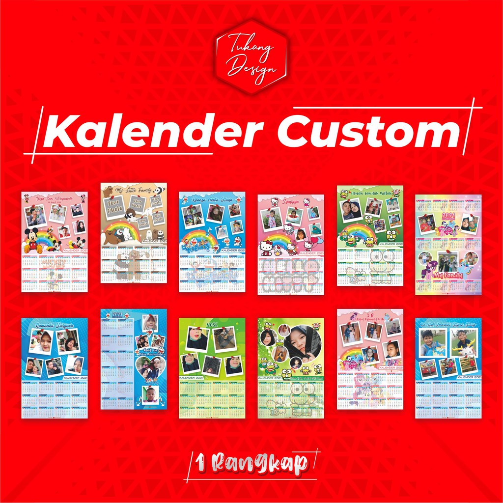 Jual Kalender Custom Dinding Karakter + Foto | Shopee Indonesia